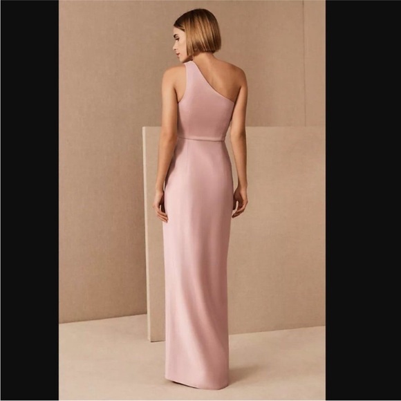 BHLDN Dresses & Skirts - BHLDN Blush Pink Dylan Satin-charmeuse One Shoulder Maxi Dress Size 10